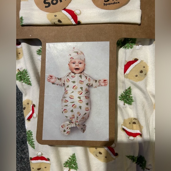 Baby Essentials Cream and Red Holiday One Piece - Picture 3 of 6